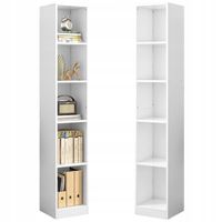 BIAŁY REGAŁ STOJĄCY NA KSIĄŻKI WYSOKI SEGREGATORY BIURO SALON LOFT 182