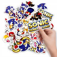 NAKLEJKI ETYKIETY NA ZESZYT NALEPKA Z POSTACIAMI SONIC WZORY 10SZT