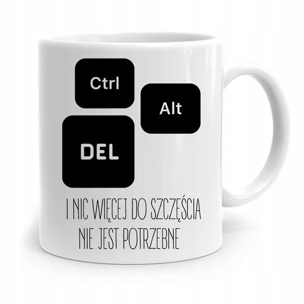 Kubek Informatyka Programisty Ctrl Alt Del Z Nadrukiem Ze Zdjęciem zdjęcie 1