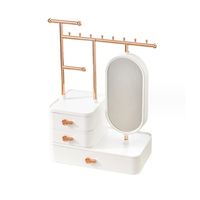 organizer na biżuterię biel szafeczka z lusterkiem i szufladkami pd60b