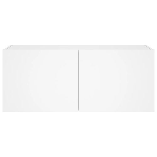 Ścienna szafka TV z LED, biała, 100x35x41 cm na Arena.pl