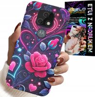 ETUI DO MOTOROLA MOTO E7 PLUS - SERCE, RÓŻA, NASTOLETNIE CASE + SZKŁO