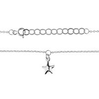 Bransoletka na Nogę Kostkę Gwiazdka Gwiazda 21 cm + 5 cm Regulowana Srebro 925