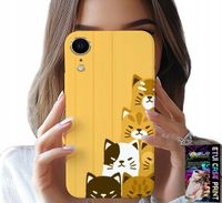 ETUI DO IPHONE XR - LOVE CAT, WZORY Z KOTAMI, CASE + SZKŁO