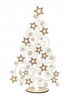 CHOINKA drewniana biała stojąca dekoracja świąteczna ozdoba 30cm