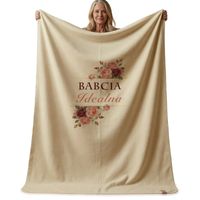 Prezent na Dzień Babci Dziadka Polarowy Koc z Nadrukiem Dedykacji 130x170