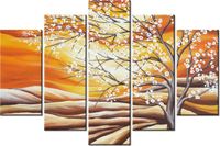 100CM 150CM OBRAZ 5 ELEM KWITNĄCE DRZEWO ŚCIENNY