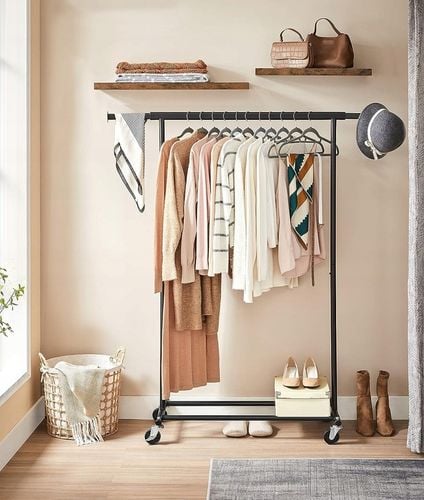 MOBILNY wieszak stojący na ubrania NA KÓŁKACH 45,4x(92-132)x160 na Arena.pl