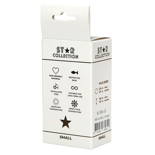 Star Collection - Purple Silicone Anal Plug S - Light Blue Stone na Arena.pl