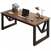 BIURKO GAMINGOWE NOWOCZESNE Z PÓŁKĄ CIEMNY BUK LOFT INDUSTRIALNE 120 CM