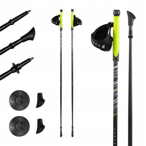 Kije nordic walking KADVA Raylan szary 115 cm Lekkie Karbon Włókno szklane na Arena.pl