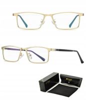 Męskie Okulary Zerówki do KOMPUTERA Blue Light UV OCHRONNE + ETUI + SZMATKA