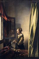 Plakat 61x91,5cm Girl Reading a Letter, Vermeer Vintage do Salonu