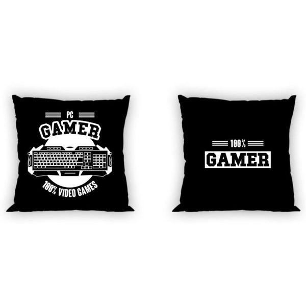 Poszewka bawełniana 40x40 Game czarna zdjęcie 1