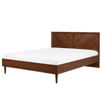 Łóżko 180 x 200 cm ciemne drewno MIALET