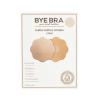 bye bra fabric nipple covers nude - materiałowe osłonki kwiaty 1 para