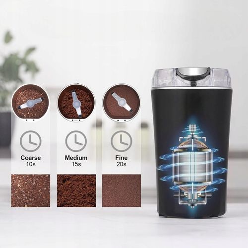 MŁYNEK DO MIELENIA KAWY ZIAREN CUKRU ITP. ELEKTRYCZNY MOCNY 200W 6 OSTRZY na Arena.pl