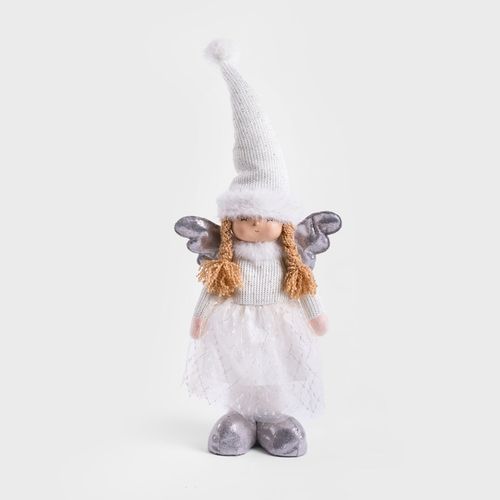 Skrzat AURIE aniołek stojący długie nogi biało-srebrny 86 cm HOMLA na Arena.pl