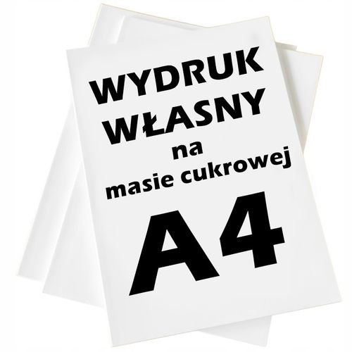 Wydruk CUKROWY na tort masa cukrowa Z TWOIM ZDJĘCIEM własna GRAFIKA A4 na Arena.pl