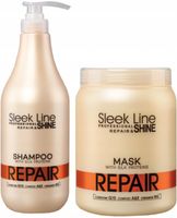 Stapiz ZESTAW XXL Sleek Line Repair z Jedwabiem Szampon 1000ml Maska 1000ml