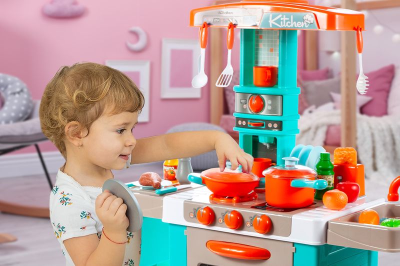 Kuchnia Dla Dzieci Indukcyjna Mały Kucharz Niebieska zdjęcie 8