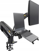 UCHWYT BIURKOWY SPRĘŻYNA GAZOWA 2 MONITORY 17-27'+ PODSTAWKA LAPTOP 10-17"