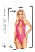 kissable body l/xl rożowe koronkowe elastyczne z wiązaniem na szyi