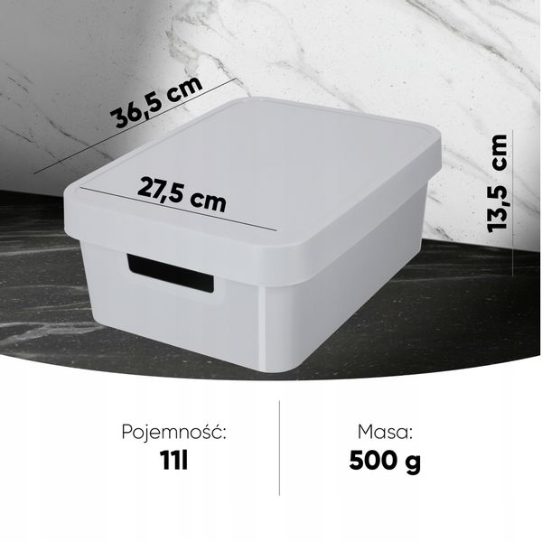 Curver Pojemnik Pudełko Z Pokrywką 11 L Szary zdjęcie 7