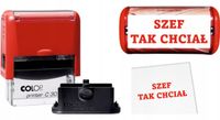 ŚMIESZNA PIECZĄTKA czerwona 47x18 COLOP C30 automatyczna WŁASNY NAPIS TEKST