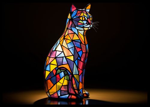 Plakat 59,4x42cm Koci Witraż na Arena.pl