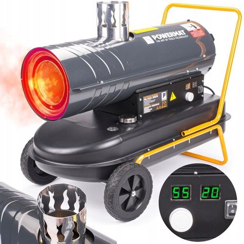 NAGRZEWNICA OLEJOWA SPALINOWA 30KW TERMOSTAT PIEC DMUCHAWA FARELKA ON LCD na Arena.pl