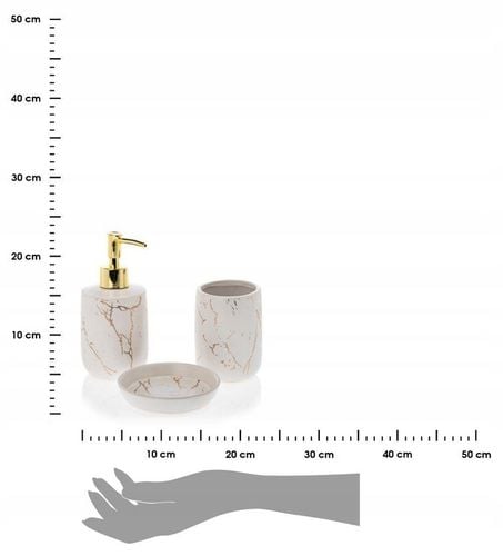 Komplet łazienkowy Lua White zestaw 3 el pojemnik dozownik mydelniczka GLAM na Arena.pl