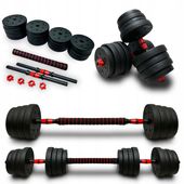 Hantle bitumiczne 2x20 kg z łącznikiem zestaw talerzy 40kg gryf sztanga