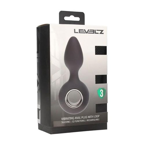 Vibrating Silicone Anal Plug With Loop - Black na Arena.pl