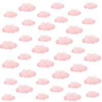 Naklejki Dla Dzieci Różowe Chmurki Pastelowe Chmury Boho Zestaw 120x60cm