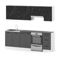 Kuchnia Nowoczesna Modułowa Z Blatem Mokka 2.4m Biała San Sebastian Szary