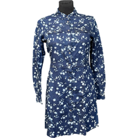 Sukienka Przed Kolano 38 Niebieski Casual Elegancka Wygodna Bawełna 100