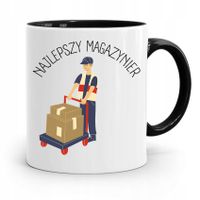 Kubek Czarny Dla Magazyniera Najlepszy Magazynier Z Nadrukiem Ze Zdjęciem