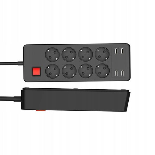 Listwa zasilająca przepięciowa 8 gniazdek przedłużacz 4 x USB ładowarka na Arena.pl