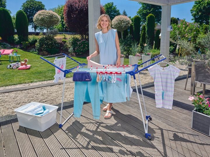 Suszarka na pranie Pegasus 200 Solid Deluxe Mobile na kółkach Leifheit zdjęcie 14