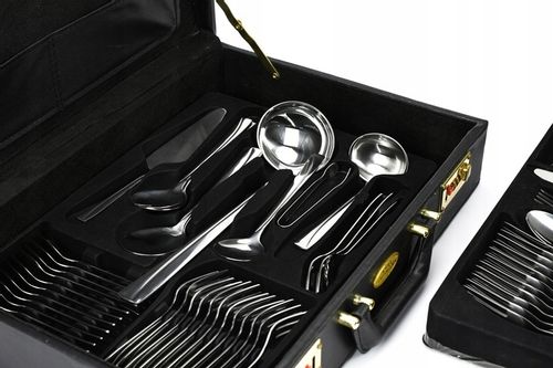 Sztućce w WALIZCE EKSKLUZYWNE 72 elementy na 12 OSÓB na Arena.pl