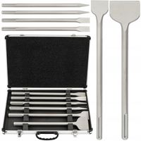 ZESTAW DŁUT SDS MAX 6 SZT. PŁASKIE DŁUTO DO BETONU PŁYTEK DŁUTA WALIZKA