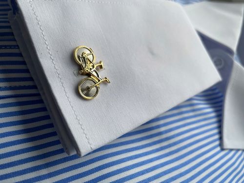 Spinki do mankietów EXC Srebrny Rower Pozłacany w Szkatułce Etui na Prezent na Arena.pl