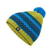 Gruba i ciepła czapka Milo Zibo  z pomponem green