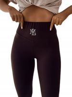 Legginsy z wyższym stanem z prążkowanej dzianiny ''Fitness'' by