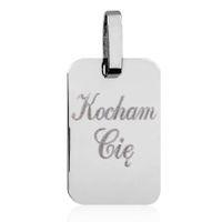 SREBRNY NIEŚMIERTELNIK KOCHAM CIĘ WISIOREK PRÓBA SREBRA 925 GRAWER GRATIS!