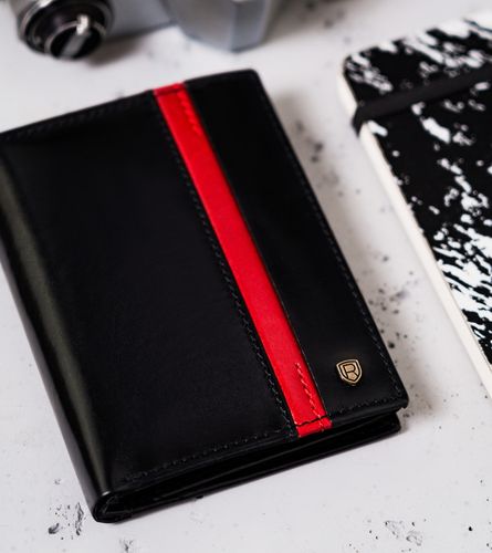 pionowy portfel męski z zasuwanym schowkiem — rovicky na Arena.pl