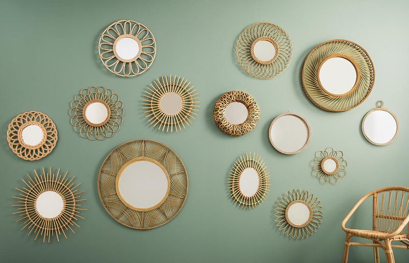 Lustro boho Sun rattan 58cm zdjęcie 3