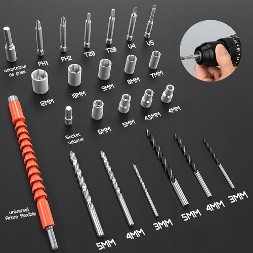 Zestaw bezszczotkowej wiertarki udarowej/wkrętarki 21V - 2 baterie + na Arena.pl