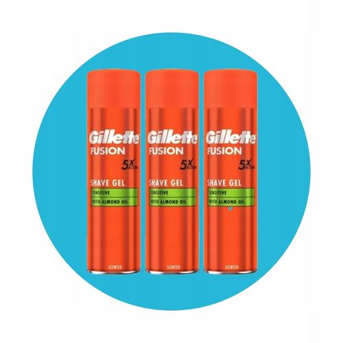 Gillette Fusion 5 Sensitive Żel Do Golenia 200 ml x3 na Arena.pl